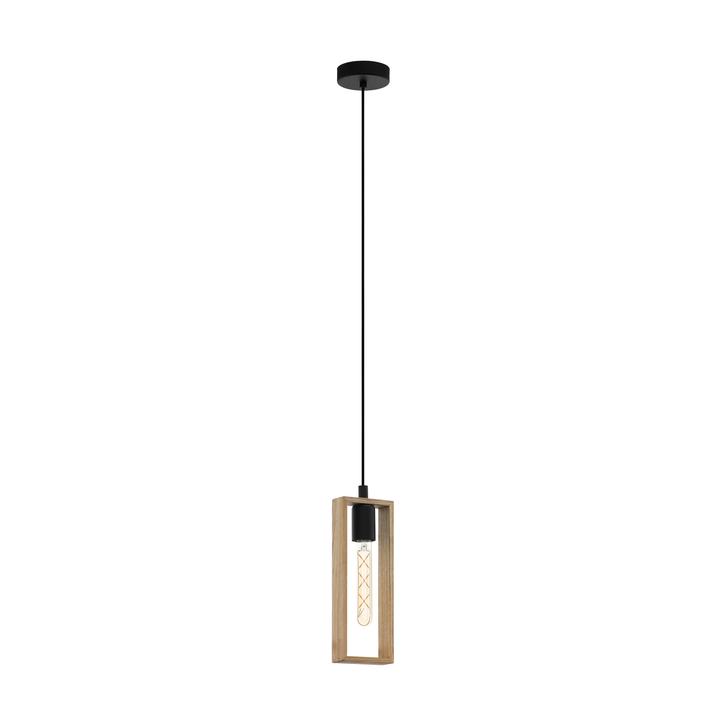 EGLO Littleton Hanglamp - Staal, Hout - E27 - 110 cm