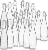 Alessandro Beugelflessen / weckflessen Pure - glas - 12 stuks - luchtdicht - 1 liter - waterfles - sierlijk motief