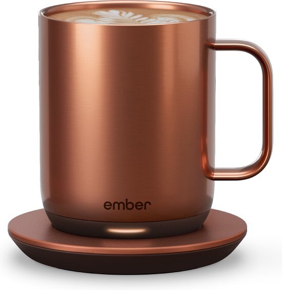 Ember Mug&#178; Coffee Mug - Smart Mug met Mobiele App - Cup Warmer - Thermo Mok met Instelbare Temperatuur - Krasbestendige Theemok &amp; Koffiemok - Cadeau voor Koffieliefhebbers - 295 ML - Koper