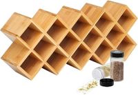 autumndeer Bamboe kruidenrek, kruidenrek, organizer voor 18 kleine glazen, kruidenpotjes om te strooien, kruiden and kruidenhouder voor kast, keuken, eetkamer (glazen niet inbegrepen)