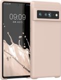 kwmobile telefoonhoesje geschikt voor Google Pixel 6 Pro - Hoesje met siliconen coating - Smartphone case in kokosmelk