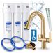 Ari robinet de cuisine 3 voies Nordic, laiton, robinet de rinçage extractible. Inclut le système de filtration d'eau Aquaphor Kristall H