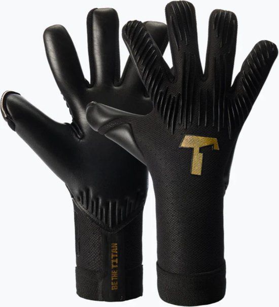 T1TAN Rebel 2.0 Black-Out Keepershandschoenen - Zwart/goud - Maat 11 - Zonder Fingersave - Voetbal - Indoor/Kunstgras - Kinderen en volwassenen