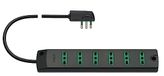 VIMAR FP00402.C Mobile meervoudige stekkerdoos met 6 uitgangen met systeem Sicury P11, kabel 1,5 m, platte stekker opnieuw aansluitbaar SPA11, zwart