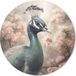 MousePadParadise Tapis de souris rond - Paon - Oiseaux - Fleurs - Arbre - Botanique - 20x20 cm