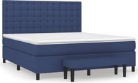 vidaXL Boxspringbed met matras, stof, blauw, 160x200 cm