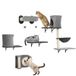 PawHut Kattenplankenset - Spaanplaat, Pluche - 84x30x87cm - Grijs