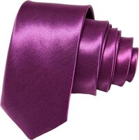 Fako Fashion® Skinny Tie - 5cm - Solid - 145cm - Aubergine