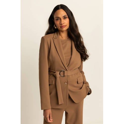 Expresso Expresso travelstof getailleerde blazer