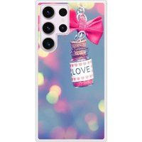 Samsung Bedrukt siliconen hoesje compatibel met Galaxy S23 Ultra Love noeud rose