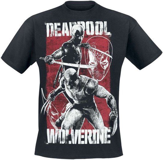 Deadpool Deadpool And Wolverine Heren T-shirt - Zwart - L