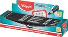 Maped - 12 zwarte kleurpotloden voor Marker'peps Wood - Jumbo potloden, driehoekige body - vetvulling, FSC-hout - Droog uitwisbaar - Zwart