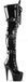 Pleaser Adore-3028 plateau lak overknee laars met gespen en stiletto hak zwart