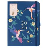 Busy B A5 2026 Dagboek - Busy Life Weekplanner Journal - Levensdagboek voor studenten, leraren, werk en meer met dubbele schema's, jaarkalender, penlus, zakken en elastische sluitband - vogelprint