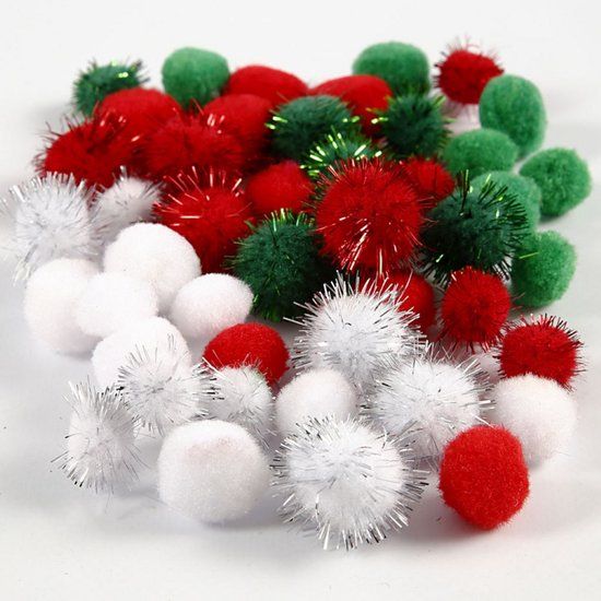 Creativ Company CC Pompons Kerst 15-20mm 48 stuks