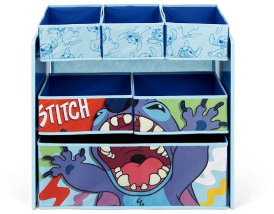 Emob Opbergrek Lillo & Stitch - 62 x 30 x 60 cm - Blauw/spaanplaat