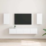 Maison Exclusive - Meuble TV, 2 pièces, blanc, en panneaux de fibres de bois