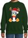 Bellatio Decorations Kersttrui / sweater voor jongens / meisjes - Merry Christmas - groen - Kerst pinguin 122/128