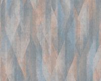 A.S. Création Vliesbehang Ruit Blauw Beige Oranje