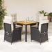 Maison Exclusive - Ensemble de jardin 5 pièces avec coin repas, coussins inclus, en polyrotin noir
