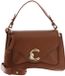 Coccinelle Leren schoudertas handtas C-Me Grained Leather Handbag Cognac bruine