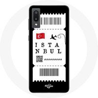 Maniacase Etui voor Samsung Galaxy A02 Vliegticket Istanbul Turkije