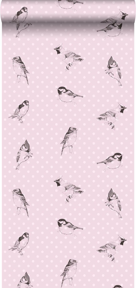 Esta Home behang vogels zacht roze - 115747 - 53 cm x 10,05 m