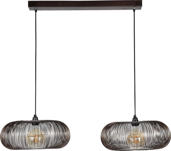 Duverger Filter - Hanglamp - metaal - diskvorm - gouden soldeerplekken - 2 lichtpunten