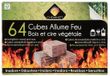 CHEMINETT Fire starter Wood 100% plantaardige oorsprong FSC - 64 blokjes
