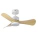 Eden pulse Ventilator, wit/beuken, 18 W, 1900 lm, 3 vleugels 91D, 3 instelbare temperaturen, afstandsbediening, 35/50 x 91 x 91 cm