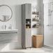 Maison Exclusive Armoire de salle de bain exclusive avec étagère ouverte, modèle ZWOLLE, finition Sonoma gris