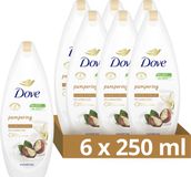 Dove Pampering Sheabutter & Vanille Douchegel - 6 x 250 ml - Voordeelverpakking
