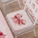 PETTI Artigiani Italiani - Zitkussen voor keukenstoel met elastiek, 2 stuks, microvezel stoelhoezen met elastiek, stoelkussen met veer, roze strik, 100% Made in Italy