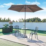 casa.pro Bistroset Vena 3-delig donkergrijs met groene patina