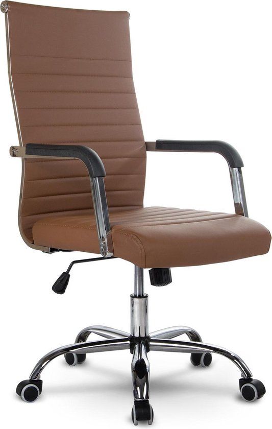 Moderne bureaustoel bruin - Boston design - ergonomisch | Kunstleer
