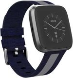 Strap-it Nylon Smartwatch bandje - Geschikt voor Apple Watch - Zwart/Grijs