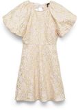VERO MODA VMNORA PUFF SLEEVES JACQUARD DRESS EXP Mini jurk Goud