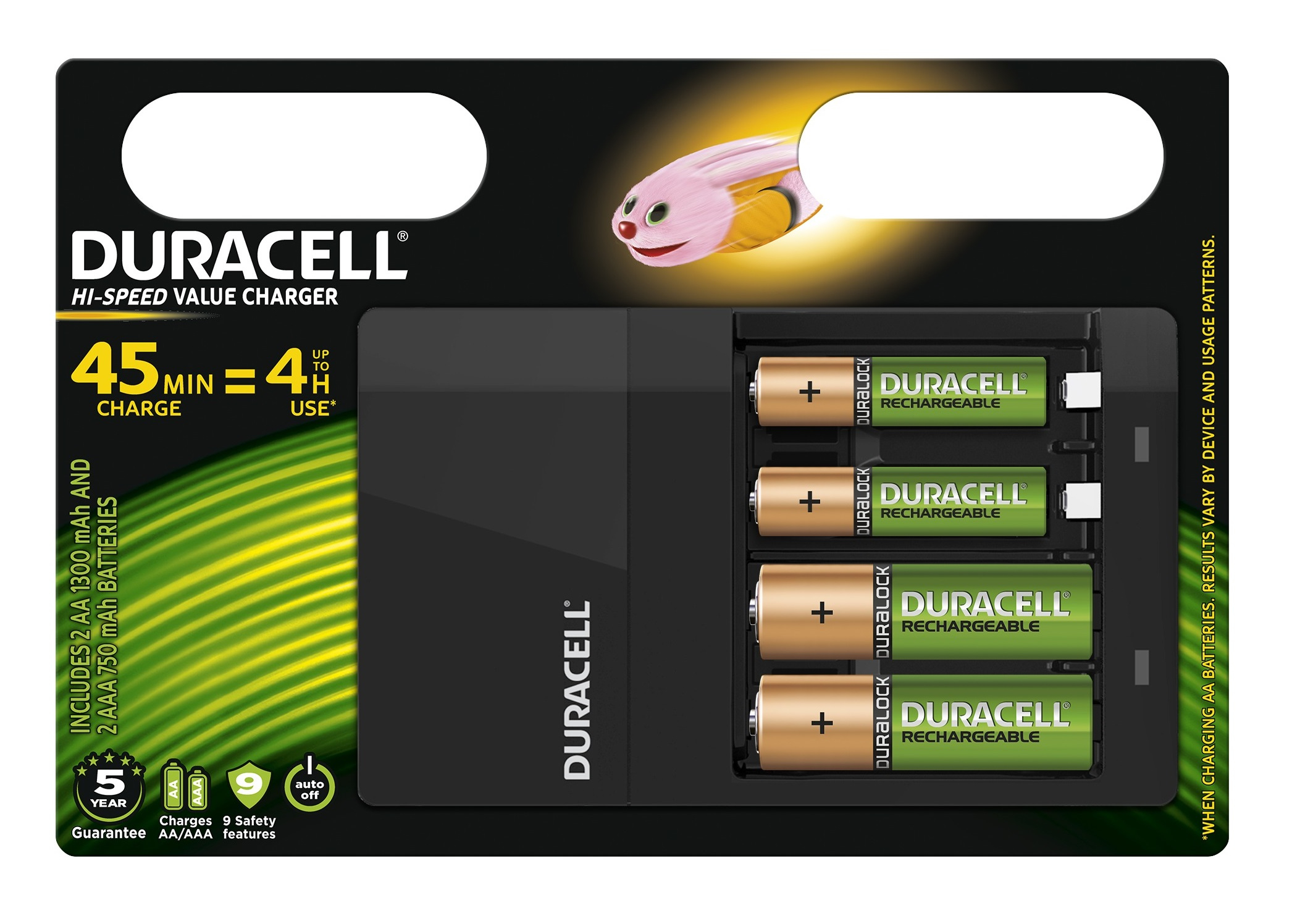 Duracell 4 uur batterijlader, 1 tel