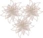 Cosy&Trendy Cosy and Trendy Kerstboomversiering bloemen op clip - 3x - wit - 14 cm - glitters