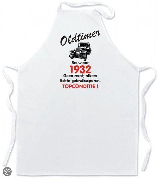 mijncadeautje Schort Keukenschort - Oldtimer Bouwjaar geboortejaar 1932 - 8030310046698
