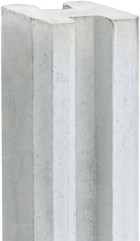 Merkloos Berton Berton-E-sleufpaal Vecht wit/grijs 10 x 10 x 294 cm tussenmodel Tuindeco