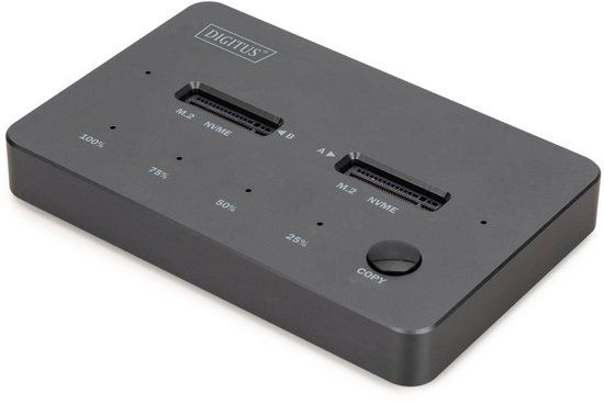 Digitus DA-71545-1 - Dual M.2 NVMe SSD Clone Station - USB 3.2 Gen 1 (3.1 Gen 1) Type-C - Black