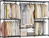 Rootz Porte-vêtements - Rangement de vêtements - Solution de rangement - Matériau non-tissé durable - 205 x 43 x 166 cm - Noir