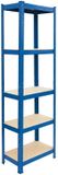 Merkloos Relaxdays Stellingkast - 180 x 50 x 30 cm - 875 kg - blauw