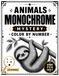Animals Monochrome Mystery Color by Number: Relaxing Black & White Color-by-Number Puzzles for Adults