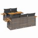 vidaXL Loungeset met kussens, polyrattan, acacia, grijs