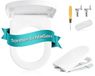 Songmics Toiletbril D-vormig met soft-close mechanisme en afneembaar deksel - 46 x 36 cm - Wit