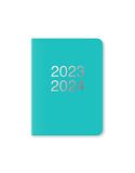 Letts Dazzle A6 dag naar een pagina 2023/2024 academisch dagboek - turkoois