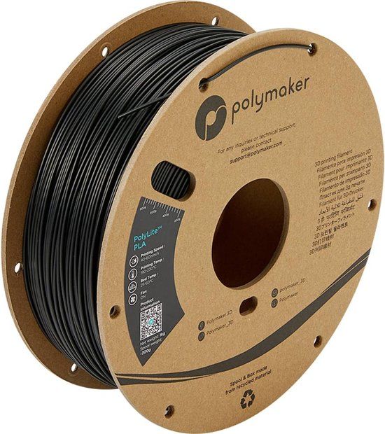 Polymaker PolyLite Filament PLA kunststof 2.85 mm 1000 g Zwart