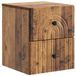 vidaXL Muurbevestigde Nachttafel met lade Oud hout 33 x 34,5 x 40 cm